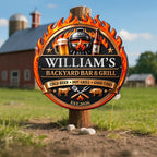 My Backyard Bar & Grill, Personalized Metal Sign, Gift For Dad And BBQ Lovers - 2