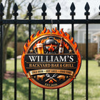 My Backyard Bar & Grill, Personalized Metal Sign, Gift For Dad And BBQ Lovers - 8
