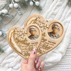 On Angel's Wings, Personalized Custom Wood Ornament, Memorial Gift - 6