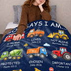 God Says I Am Construction Blanket, Personalized Gift For Kid Lovers - 11