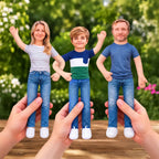 Personalized Photo Squishy Plush Doll, Waving Family Portrait, Unique Gift for Mom, Dad & Kids - 1