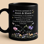 The Bond Between An Aunt And Niece, Personalized Black Mug, Gift For Nieces - 3