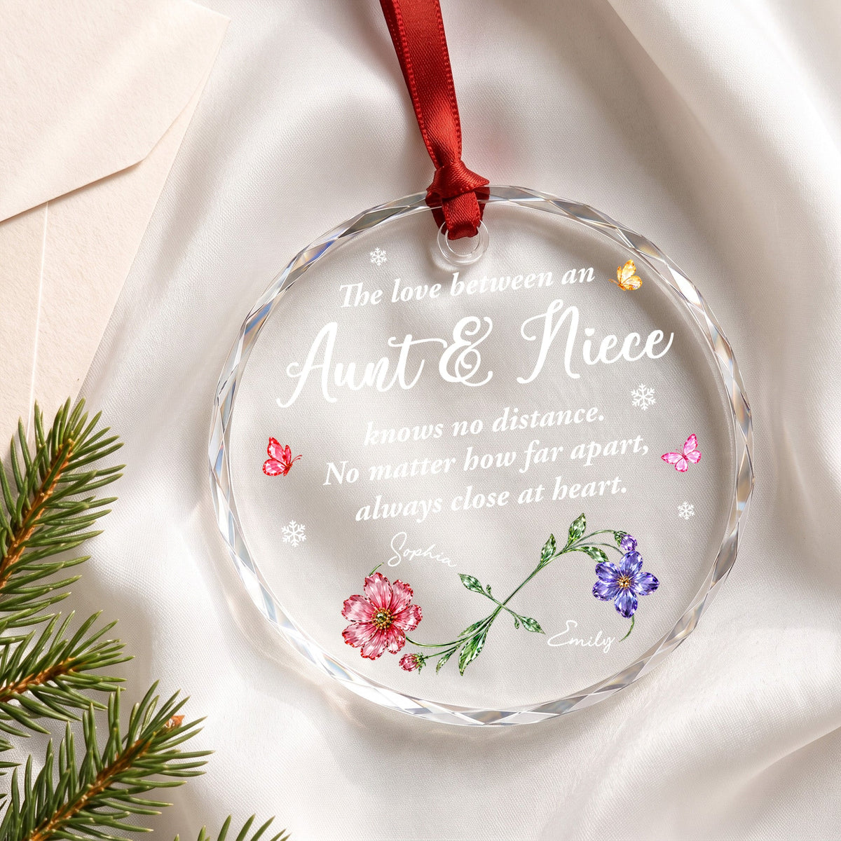 The Love Between An Aunt And Niece, Glass Ornament, Gift For Family - 8