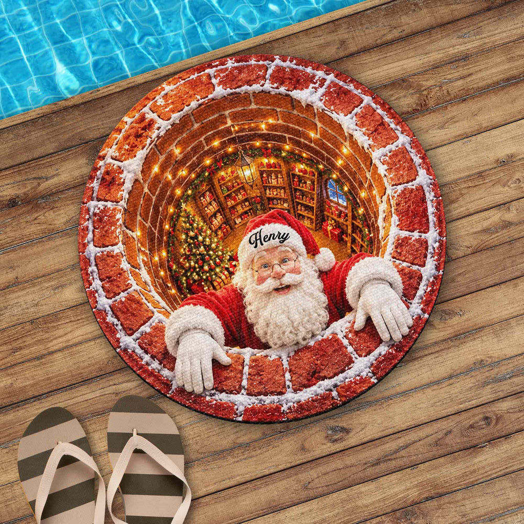 Santa Claus Coming To Town, Personalized Doormat, Christmas Home Gift - 1