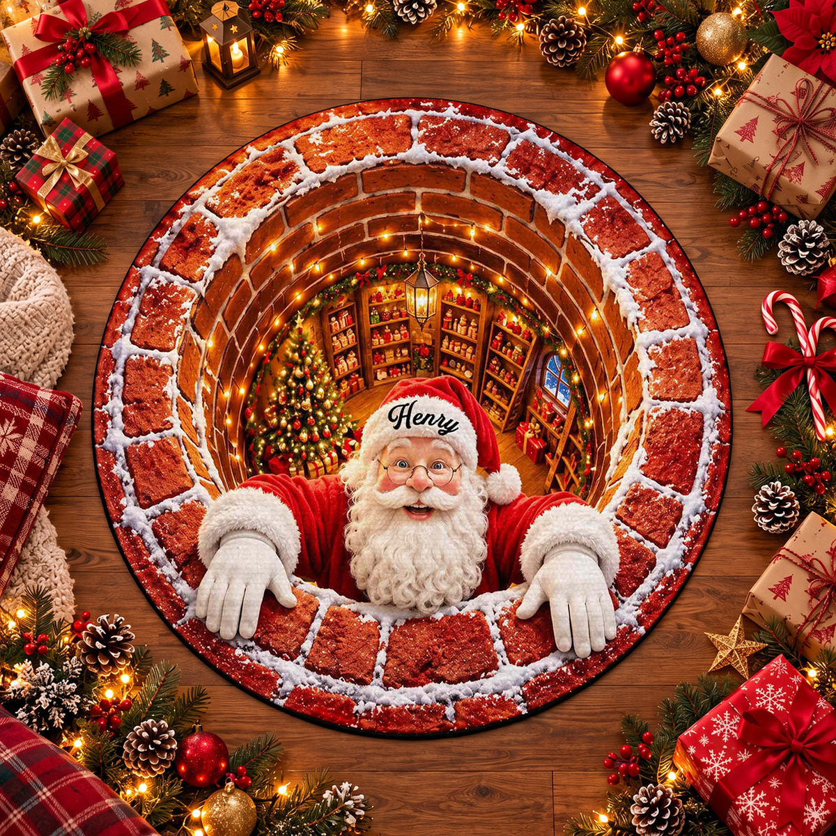 Santa Claus Coming To Town, Personalized Doormat, Christmas Home Gift - 2