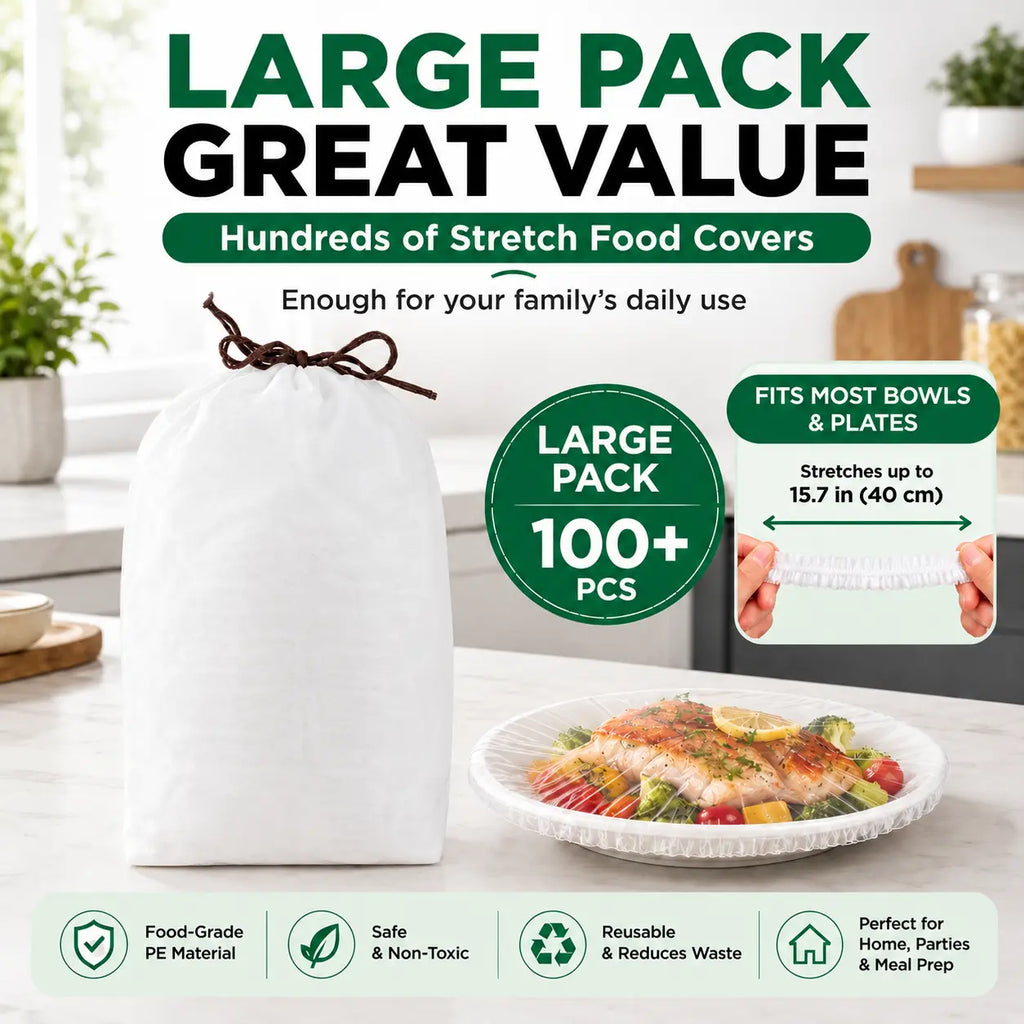 Disposable Stretch Food Covers for Easy Leftover Storage and Everyday Kitchen Prep