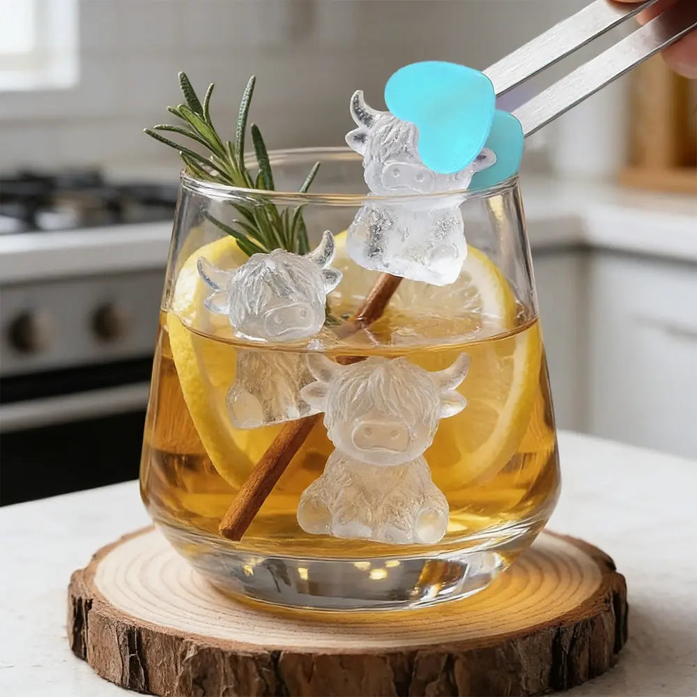 Mini Highland Cow Silicone Ice Cube Mold for Drinks and Parties