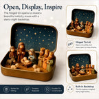 Pocket Size Mini Nativity Scene Set for Christmas Table Decor and Faith Gifts