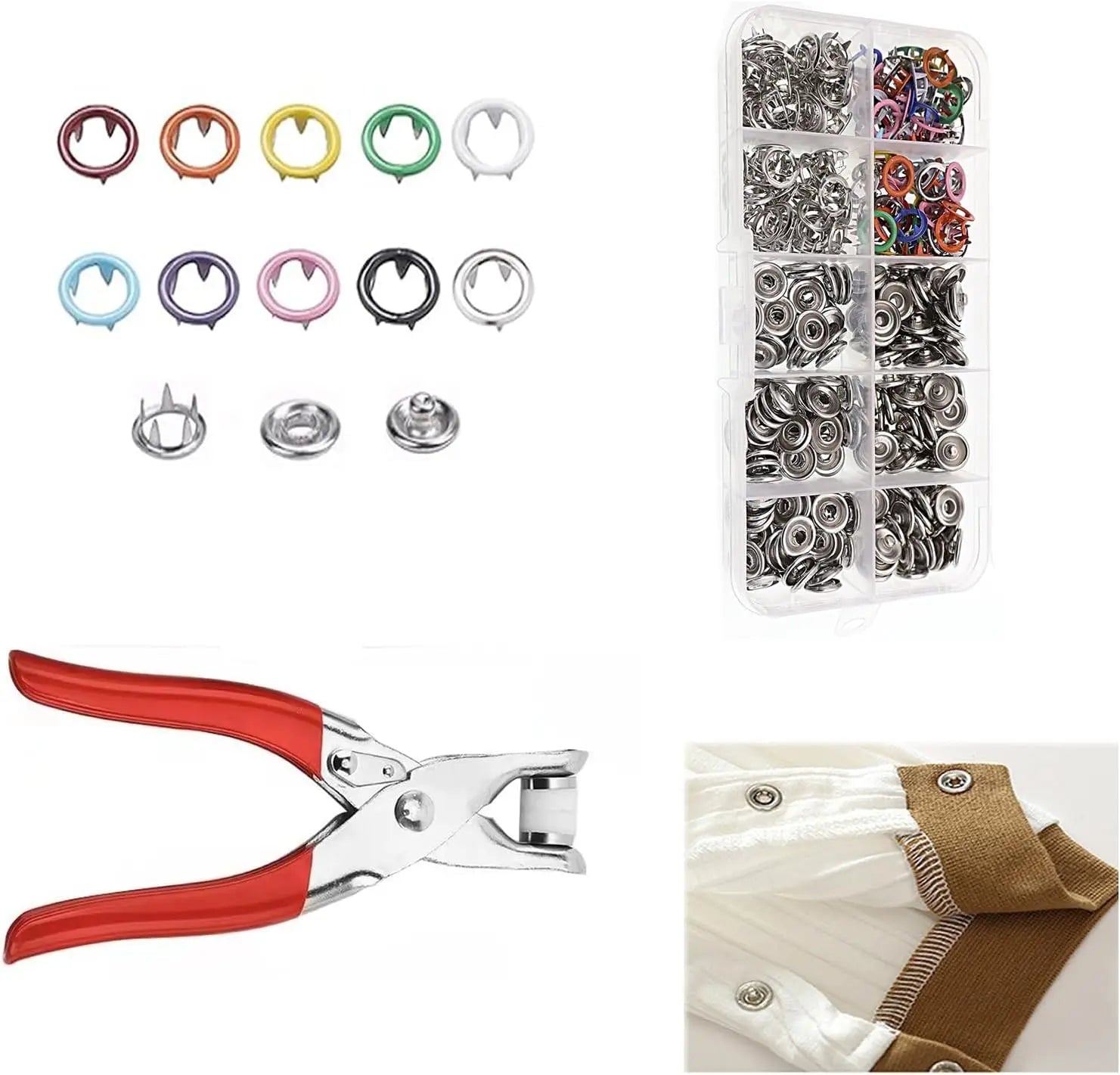 Snap Buttons and Pliers Kit for DIY Clothing Sewing Crafts
