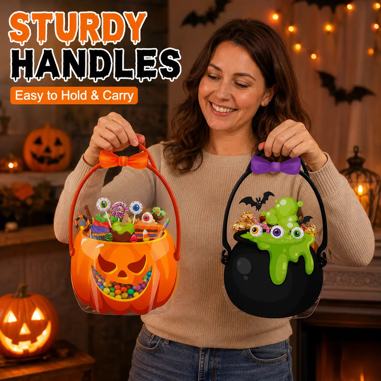 Halloween Treat Bags Set for Trick or Treat Candy Party Favor Storage