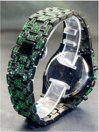 Luxury Rhinestone Quartz Watch for Hip Hop Streetwear and Statement Outfits