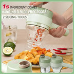 4-in-1 Electric Food Chopper Portable Kitchen Prep Tool for Quick Meal Preparation