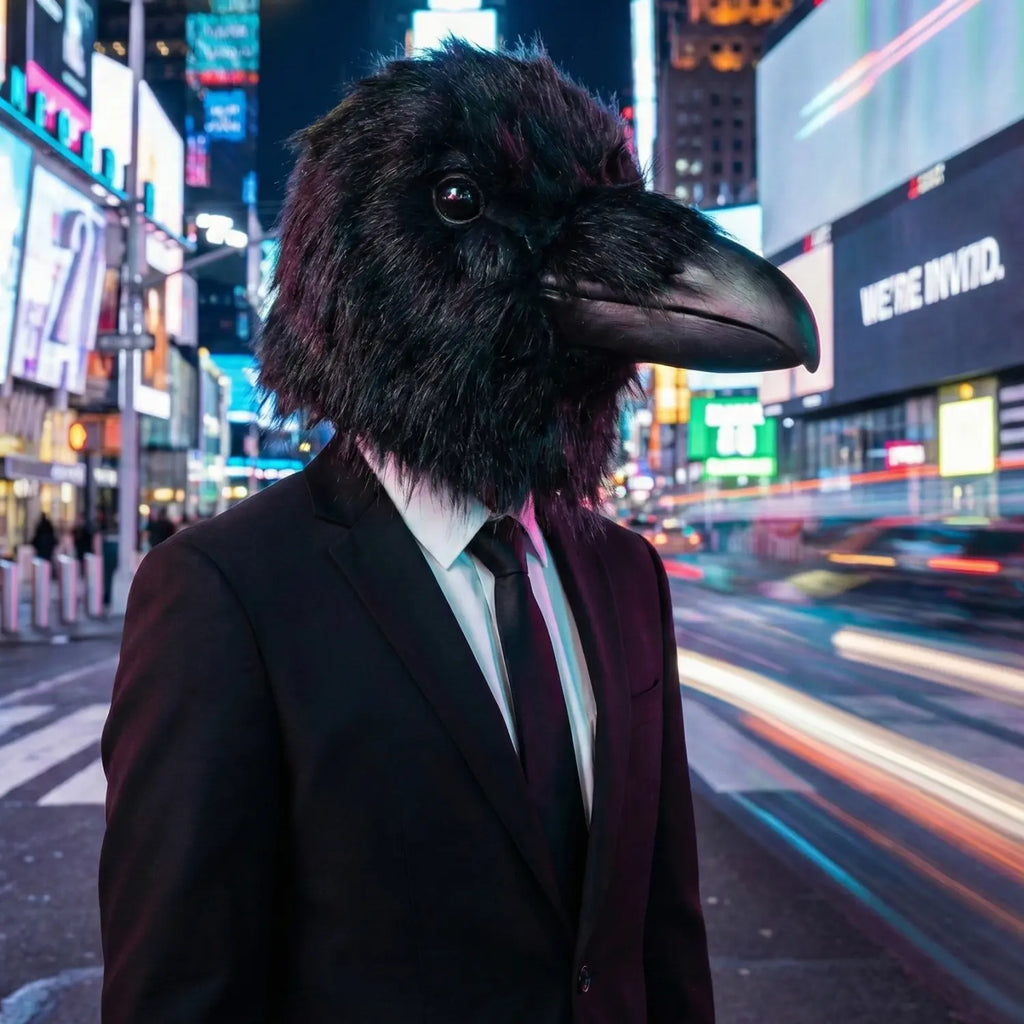 Realistic Crow Latex Mask for Halloween Party and Role Play