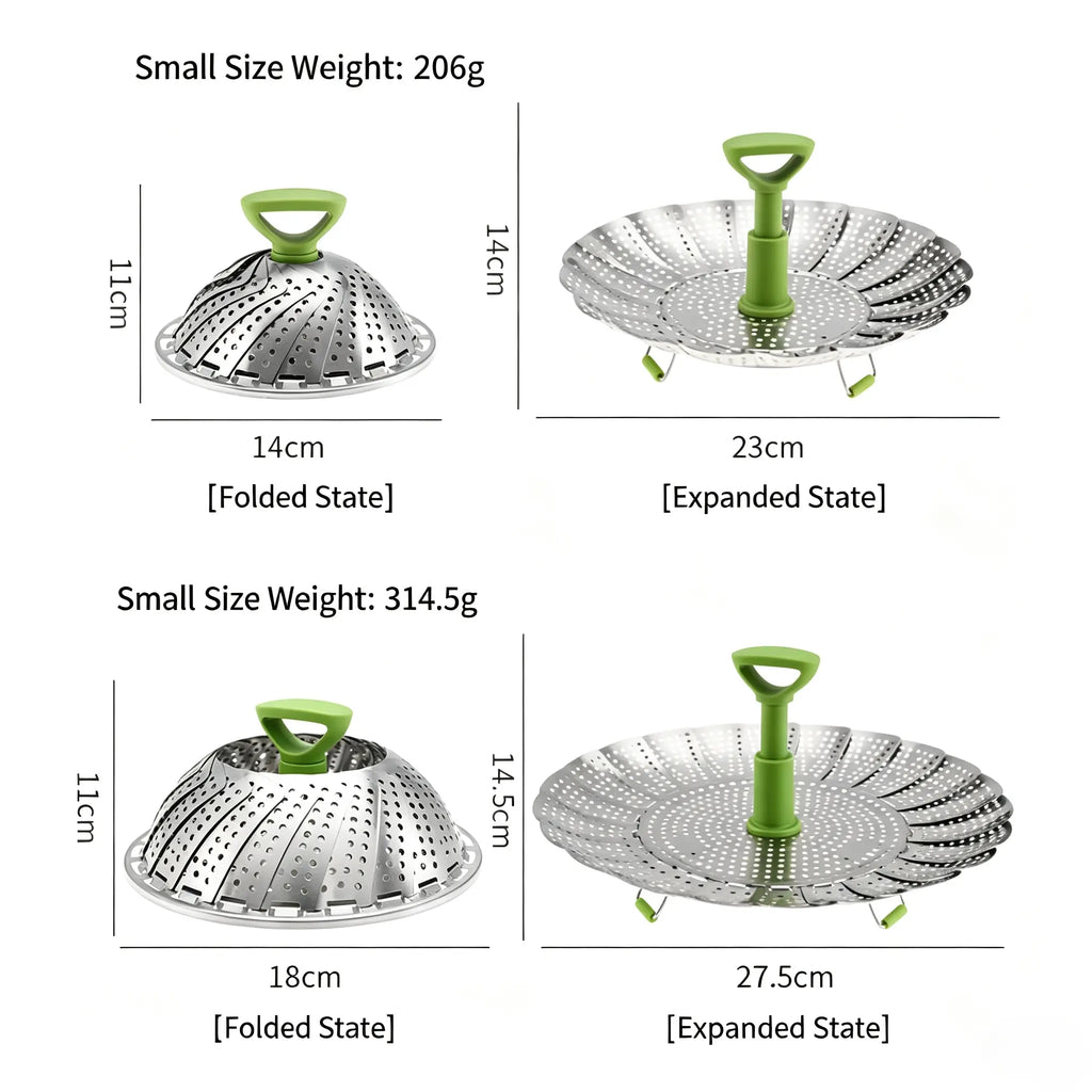 Expandable Stainless Steel Vegetable Steamer Basket for Healthy Cooking and Easy Kitchen Prep