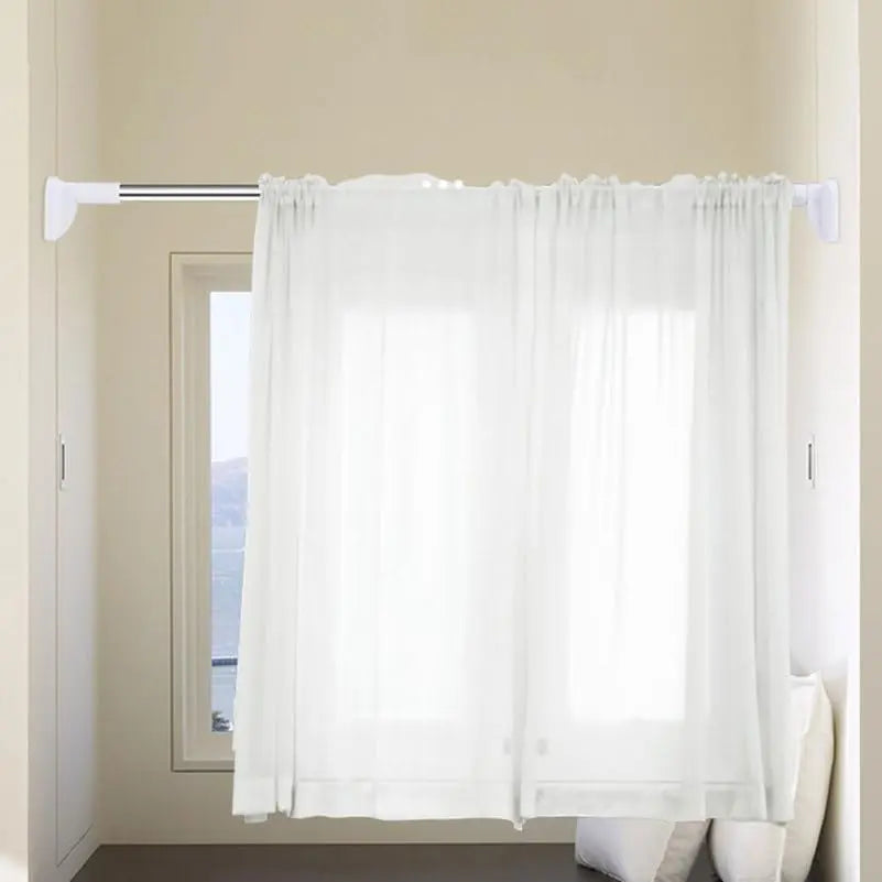 Drill-Free Adjustable Tension Rod for Closet Storage and Laundry Organization