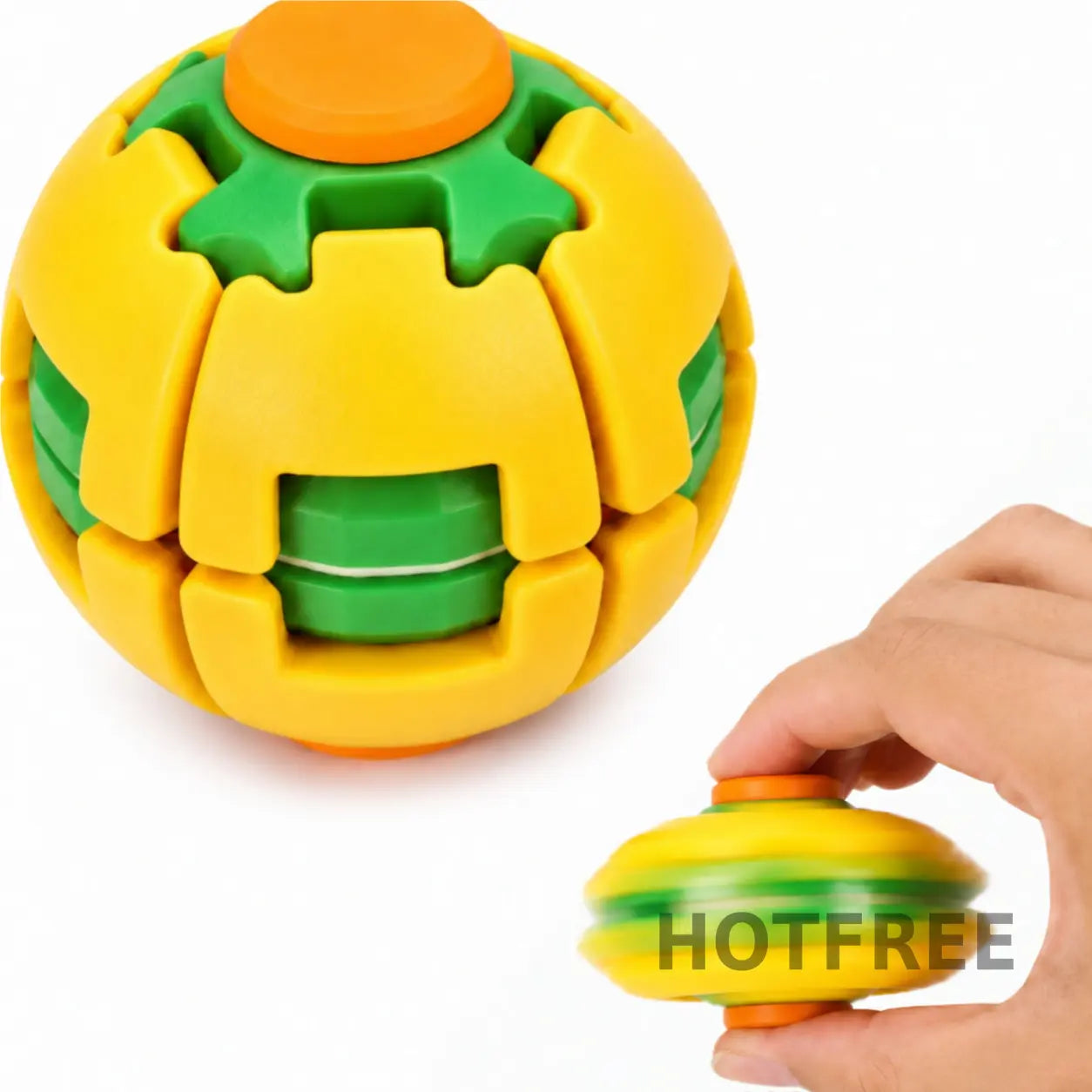 Hotfree Balle Gyroscopique Fidget Imprimée en 3D – Gadget de Bureau Anti-Stress et Anxiété à Rotation Fluide