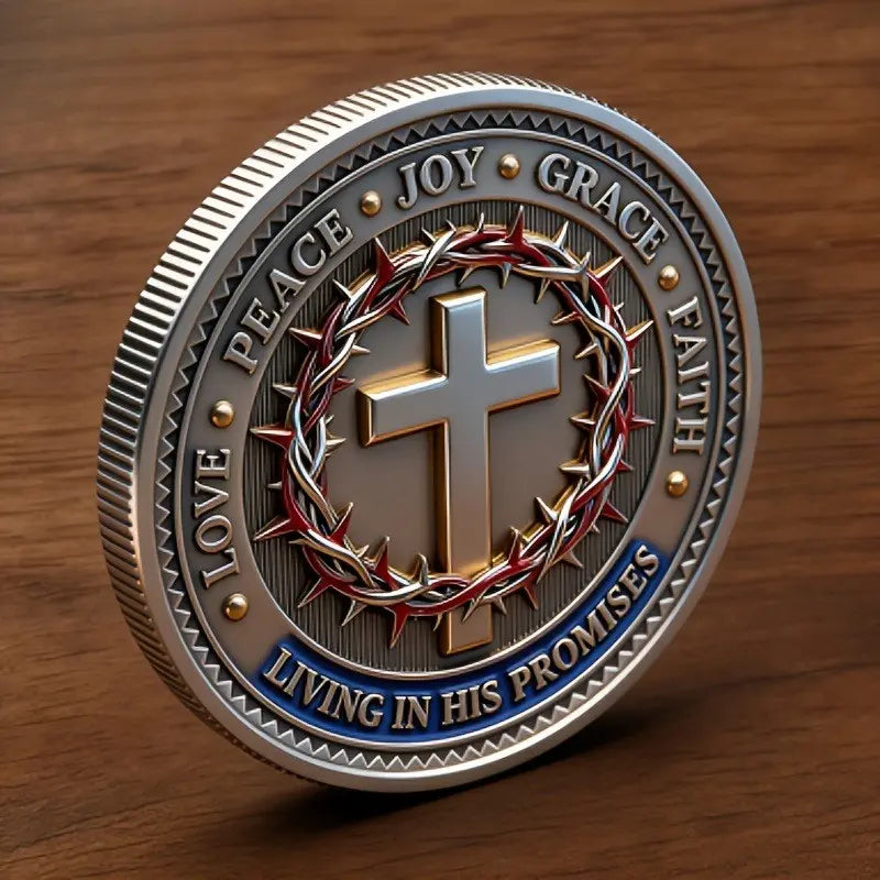Life Light Faith Commemorative Coin, Dual-Sided Religious Collection, Hebrew Scripture Design, Perfect Christmas Gift
