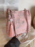 Elegant Embroidered Tassel Crossbody Bag for Women Daily Fashion Commuting and Travel