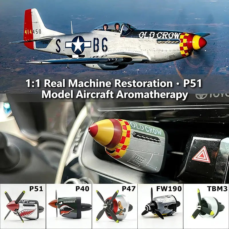 P-40 Warhawk Plane Car Air Freshener | Vintage Fighter Jet Vent Clip for Men