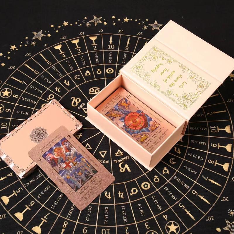 Beginner Friendly Waterproof Tarot Card Deck Set with Guide Book for Daily Readings