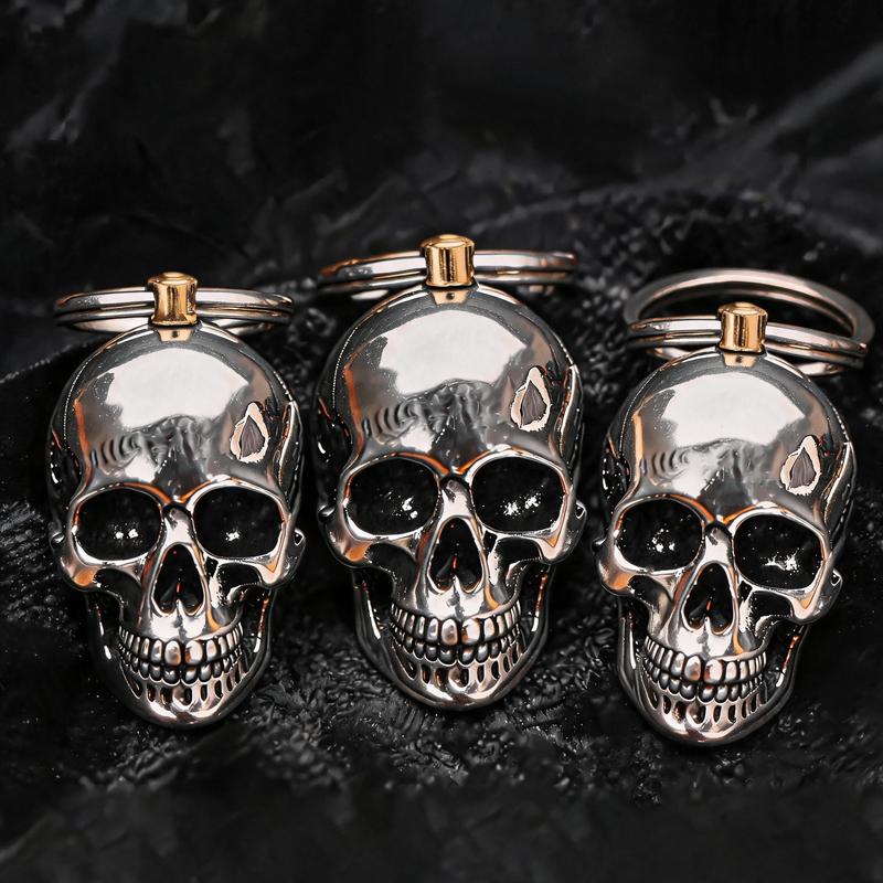 Heavy Duty Skull Keychain for Gothic Biker EDC and Everyday Carry