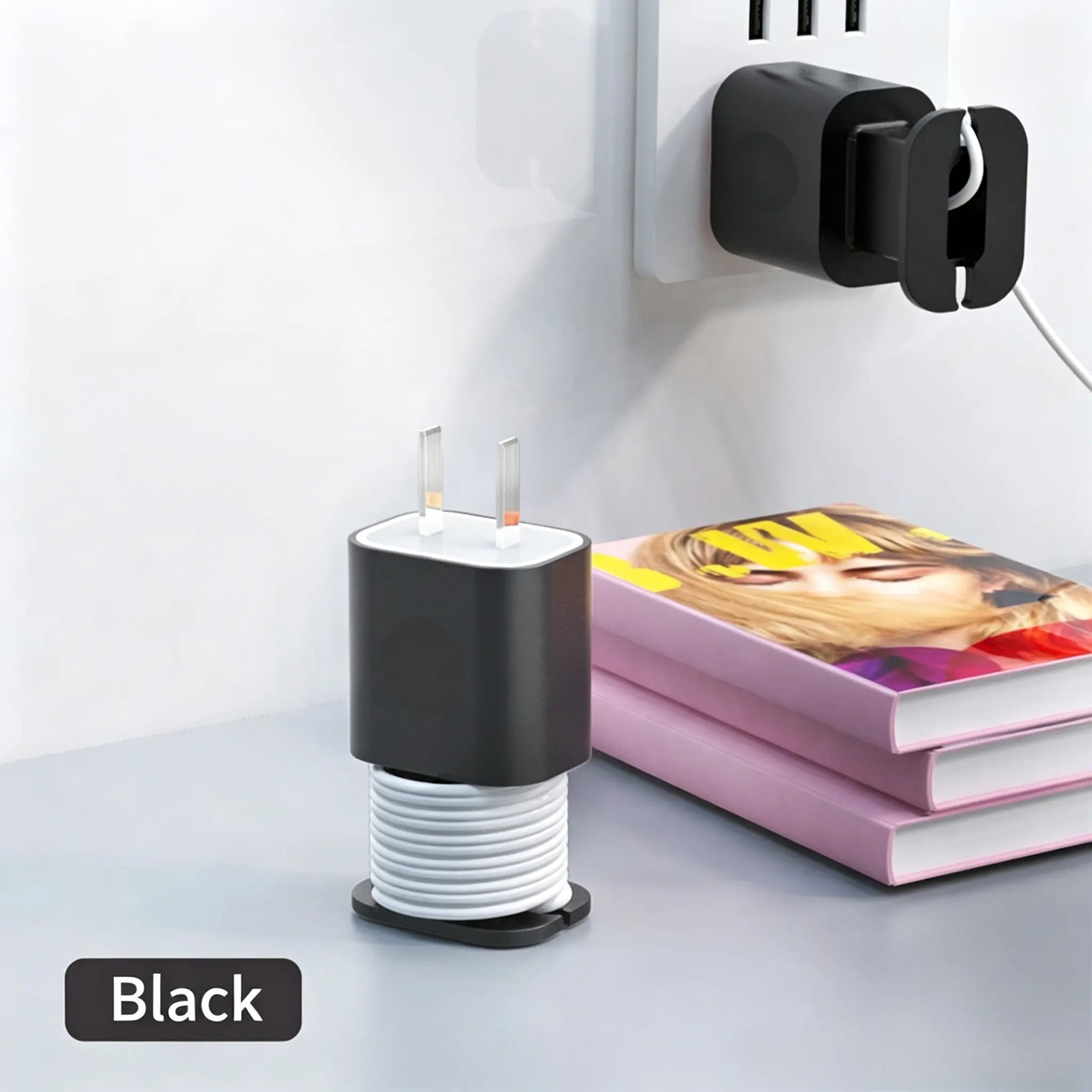2-in-1 Charger Cord Protector with Cable Wrap for Organized Everyday Charging Setup