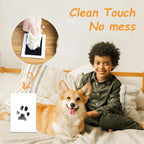 Kit souvenir d'empreintes de pattes d'animaux de compagnie sans salissure avec cadres pour chiens et chats