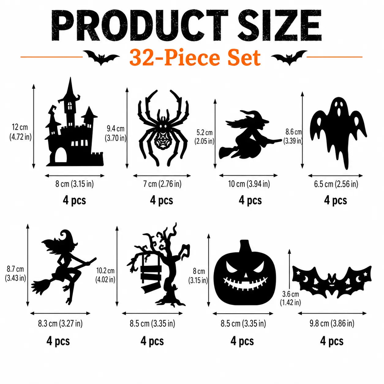 Halloween LED Silhouette Wall Decor Set for Spooky Home Party Decorations