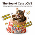 Crinkle Cat Hideout Bag for Indoor Play Tunnel and Cozy Pet Bed