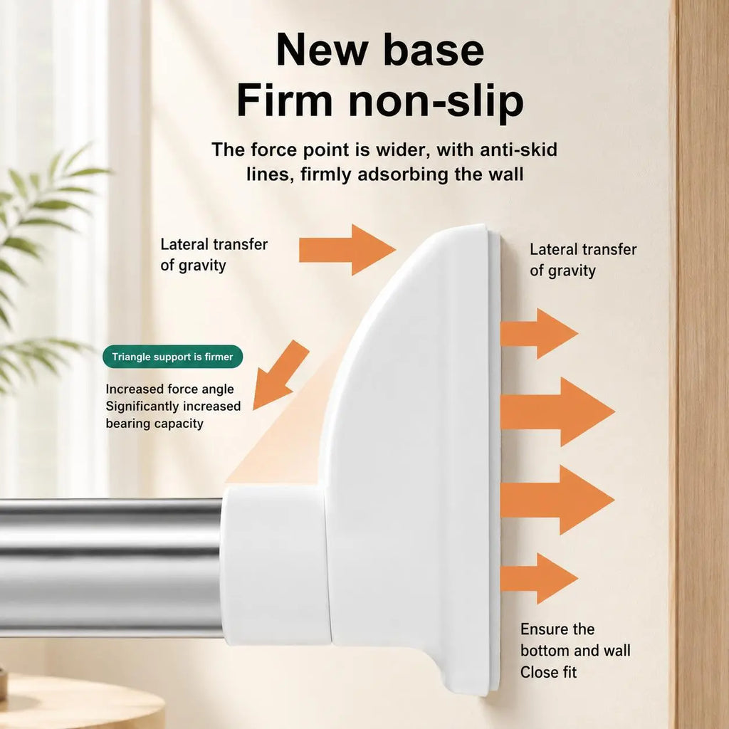 Drill-Free Adjustable Tension Rod for Closet Storage and Laundry Organization