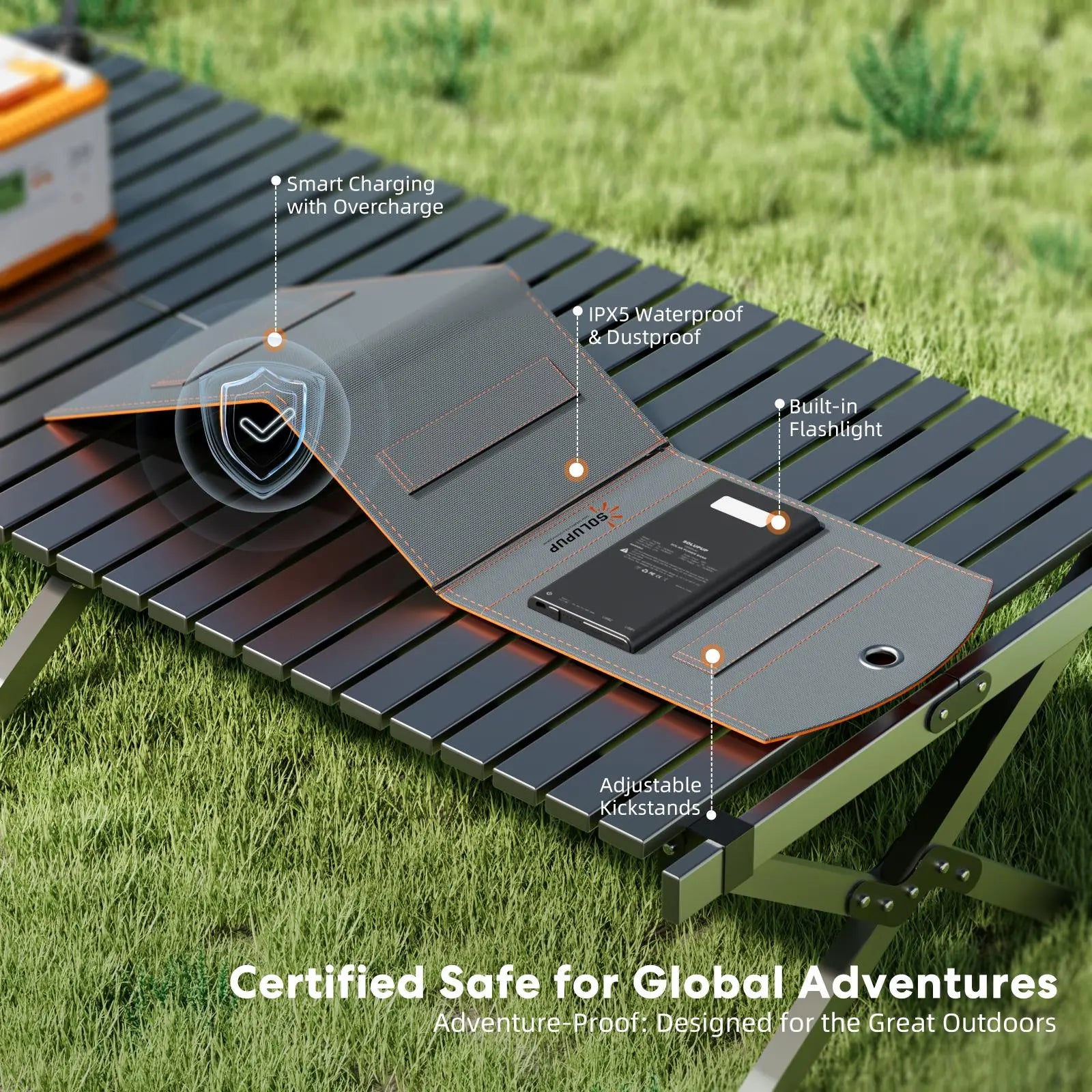 30W Foldable Solar Charger Power Bank – 10000mAh Portable Solar Panel with USB-C Fast Charging for Camping & Hiking