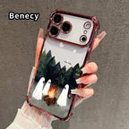 Ghost Campfire Pattern Phone Case with Shockproof Protective Cover for iPhone