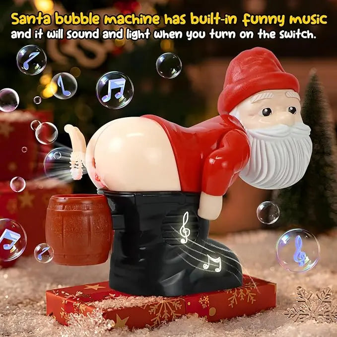 Farting Santa Bubble Machine with Funny Sounds for Christmas Party Kids Gift
