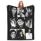 Pop Music Legend Photo Collage Blanket for Retro Fan Room Decor