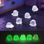 Mini Ghost Figurines Halloween Resin Decor Set for Shelves Fairy Gardens and Parties