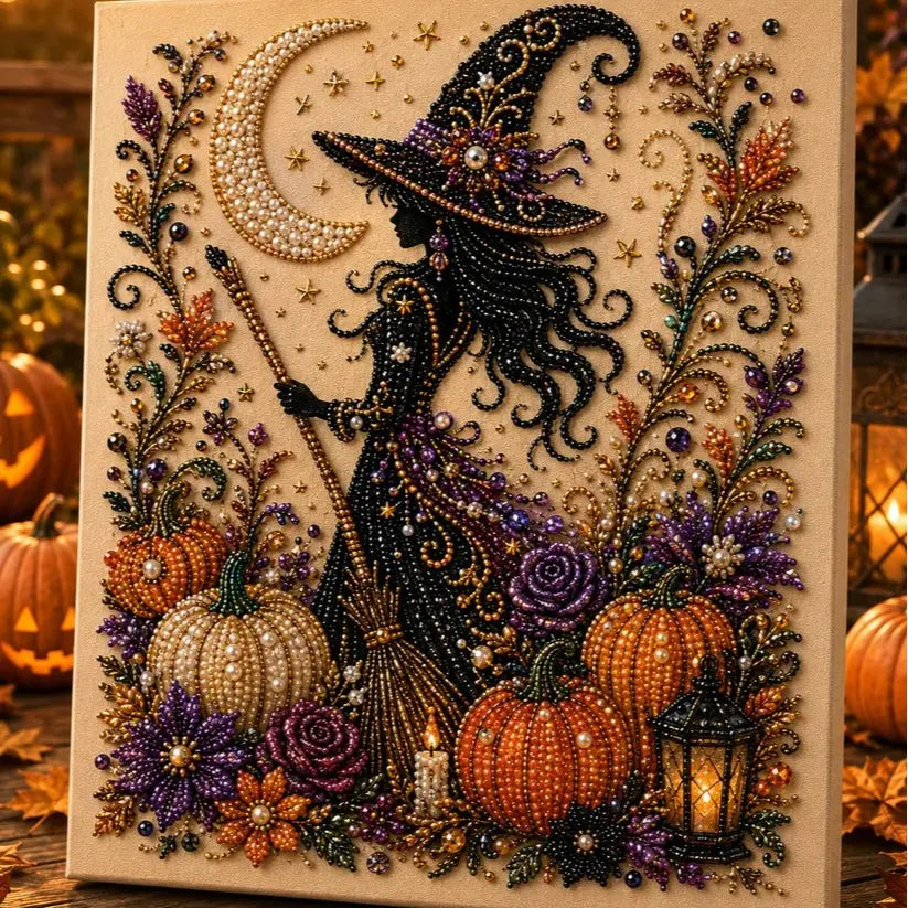 Halloween Ghost Pearl Art DIY Kit for Spooky Fall Home Decor