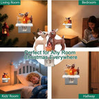 Christmas Elk Night Light,3D Elk Light,ElkCampfire Night Light,Christmas Eve Campfire Flickering Night Light,120V Plug-in Powered for Festive Ambiance,Christmas gifts,fun decorative lights