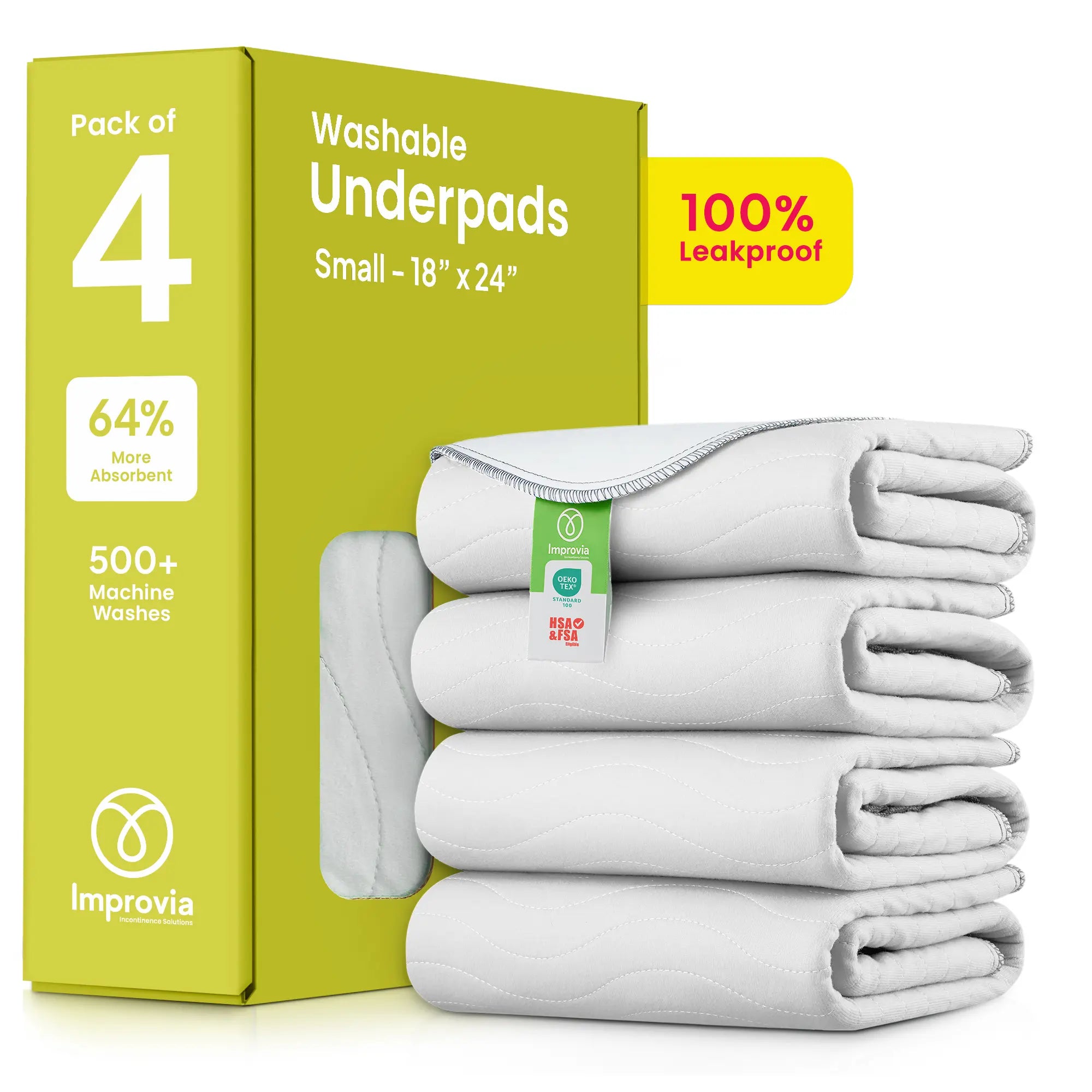 Reusable Waterproof Underpads - Heavy Absorbency Leakproof Pads for Bed, Couch & Floor