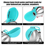 Portable 2-in-1 Dog Water Bottle with Foldable Bowl for Outdoor Walks