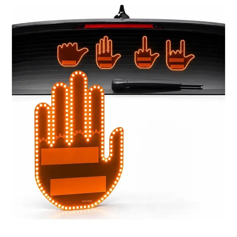 LED Car Gesture Light with Remote | 4 Hand Signs | Peel & Stick
