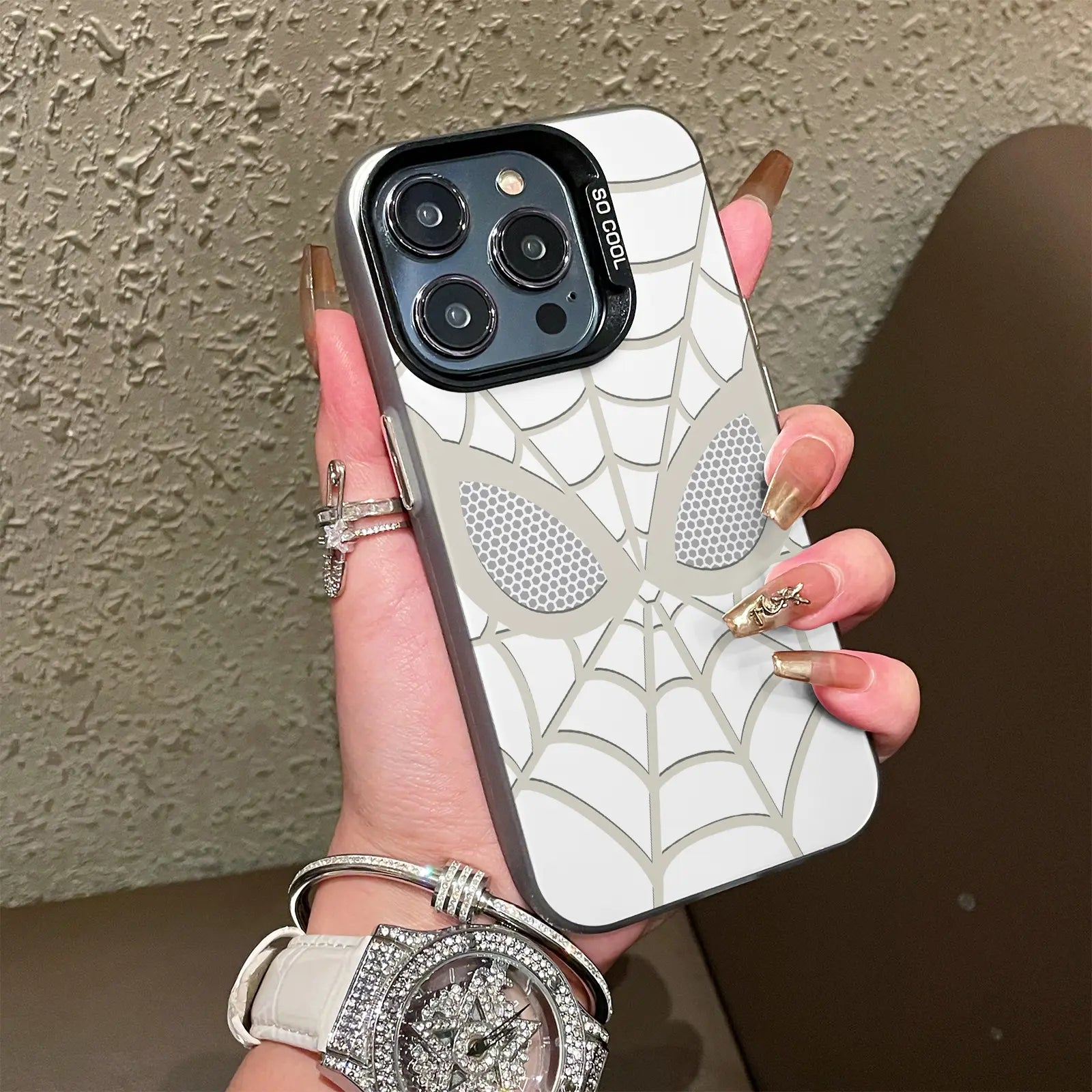 Spider Web Pattern Phone Case with Shockproof Protection for Trendy Everyday Style