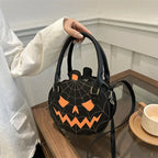 Spooky Pumpkin Crossbody Bag with Spiderweb Stitching for Halloween Party Outfits