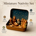 Pocket Size Mini Nativity Scene Set for Christmas Table Decor and Faith Gifts