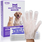 20-Pack Pet Cleaning Wipes & Bathing Gloves – Hypoallergenic Coconut Oil Deodorant Wipes for Dogs