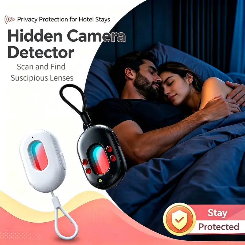Portable Hidden Camera Detector with Infrared Lens Finder for Travel Privacy Protection