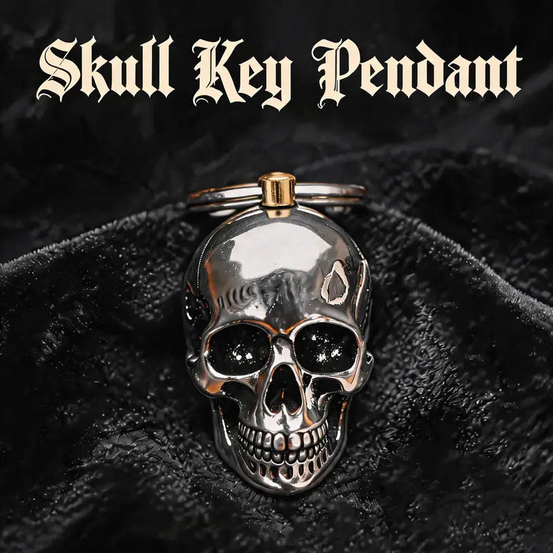 Heavy Duty Skull Keychain for Gothic Biker EDC and Everyday Carry