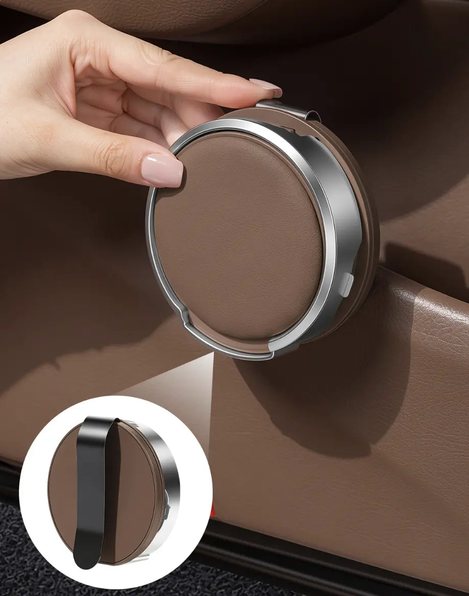 Universal Foldable Car Cup Holder with Hook for Bottles Tumblers and Coffee Cups