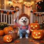 Scary Killer Doll Pet Costume for Small Dogs Cats Halloween Cosplay Parties