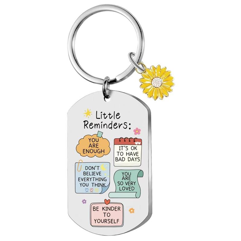 Inspirational Daisy Slogan Keychain for Encouragement Gifts and Everyday Positive Reminders