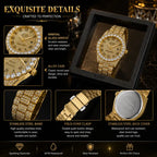 Luxury Iced Out Rhinestone Watch for Hip Hop Style and Statement Outfits